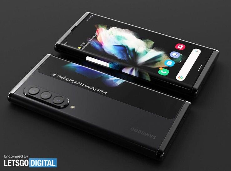Renders of Samsung Galaxy Z Slide/Roll based on patent sketches