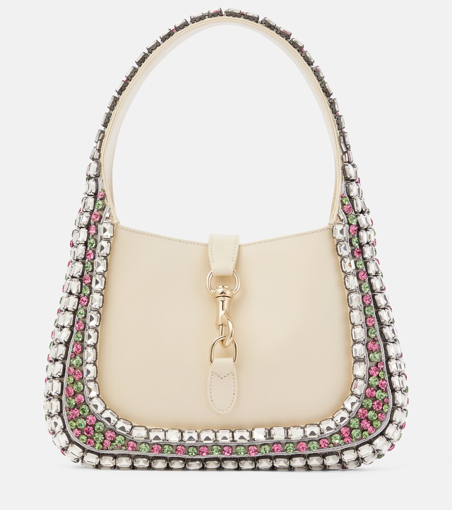 Gucci Jackie Small Crystal-Embellished Leather Shoulder Bag