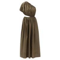MATTEAU The One Shoulder cutout cotton-poplin dress, Was £405, Now £283 (30% off) at MATCHESFASHION