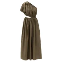 MATTEAU The One Shoulder cutout cotton-poplin dress, Was £405, Now £283 (30% off) at MATCHESFASHION