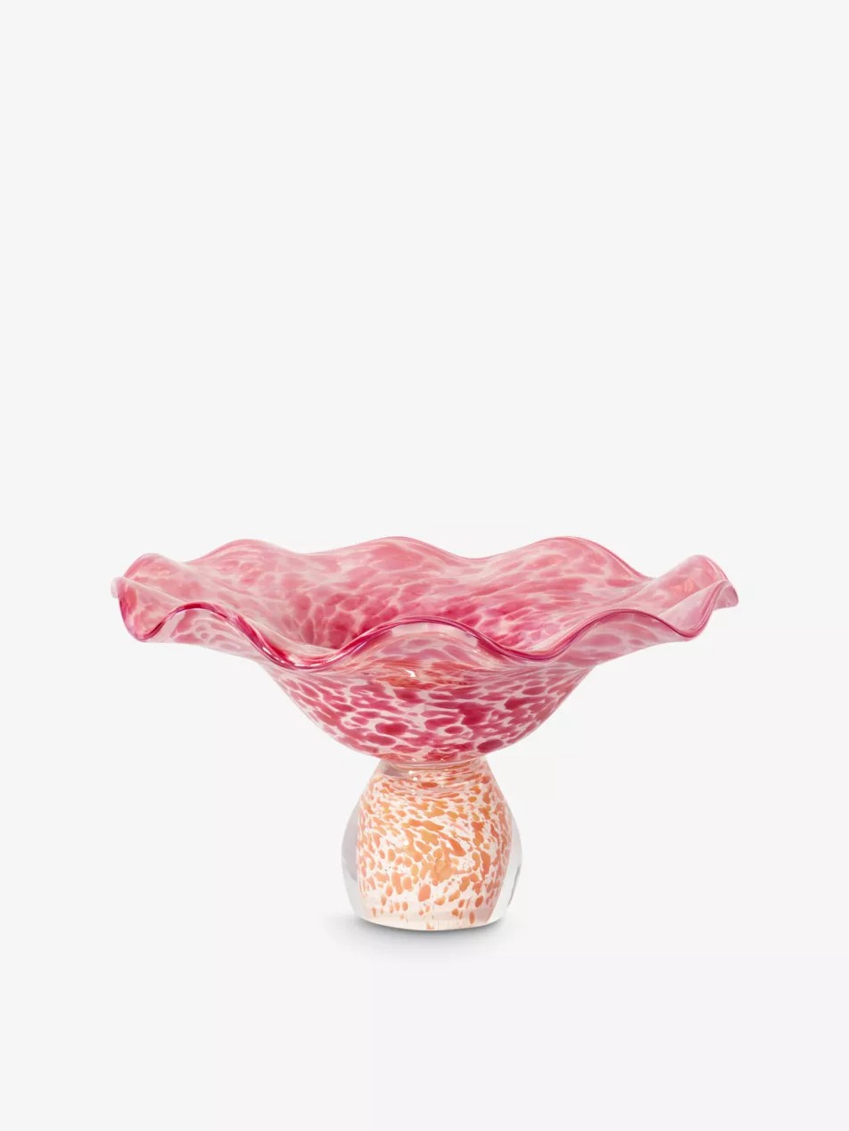 Lola Blue Glass Soucoupe - Pink