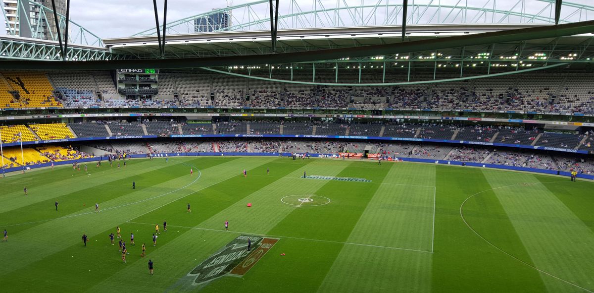 The Docklands Stadium ahead of an Aussie rules game in 2016
