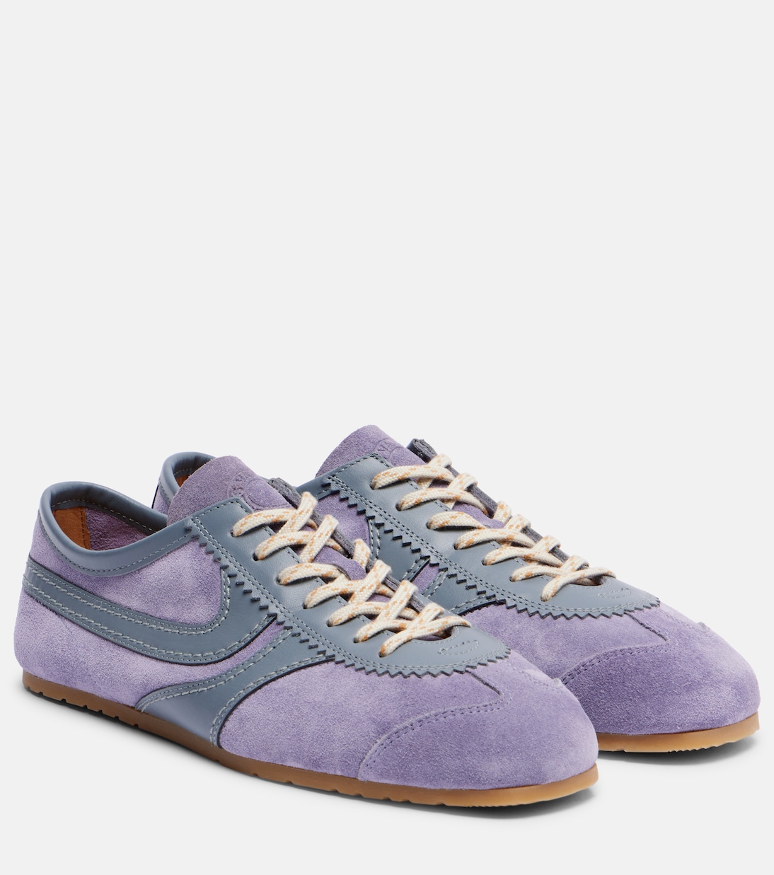 Leather-Trimmed Suede Sneakers