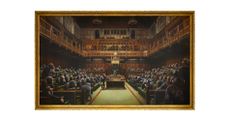 Banksy's 'Devolved Parliament' will be on show at Sotheby's before being auctioned off on October 3.