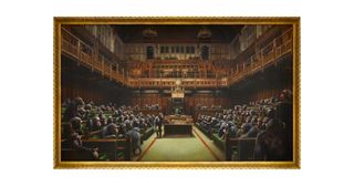 Banksy's 'Devolved Parliament' will be on show at Sotheby's before being auctioned off on October 3.