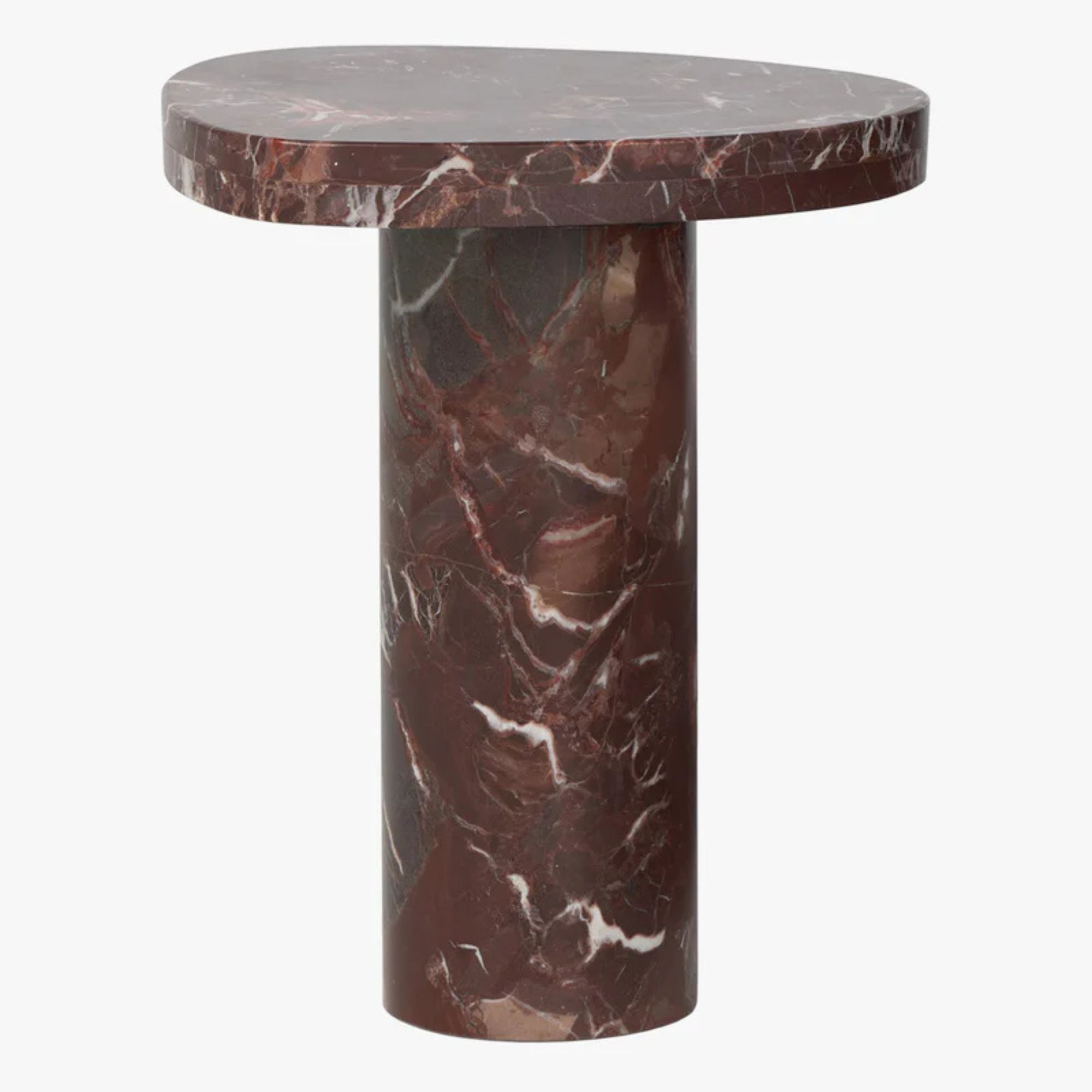 Burgundy marble table