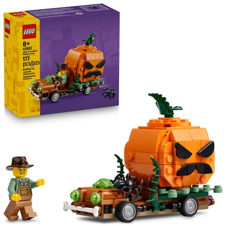 Lego Jack-O-Lantern Pick Up Truck - Building Toy for Boys & Girls, Ages 8+ - Indoor Halloween Decoration & Craft - Gift for Kids - 40822