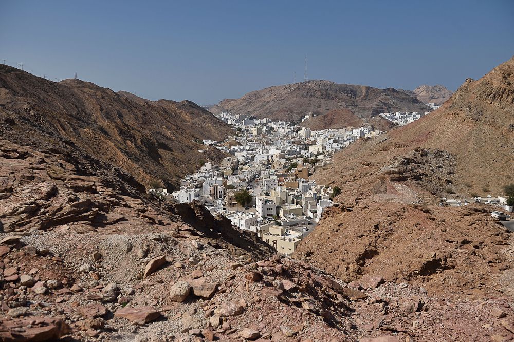 A general view shows the village of Ghala during the first stage of the seventh cycling Tour of Oman
