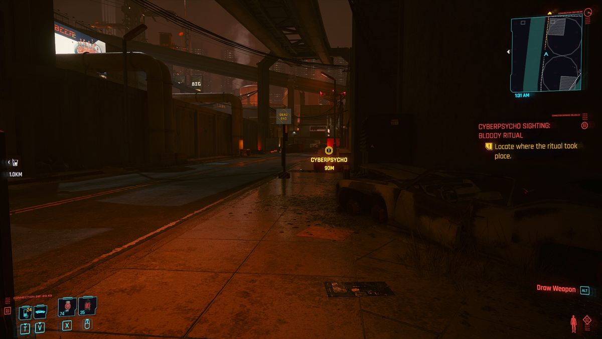 Cyberpunk 2077 Cyberpsycho Sightings locations