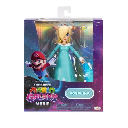 The Super Mario Galaxy Movie - 5 Inch Action Figure Series – Rosalina Figure With Wand and Stand Accessories