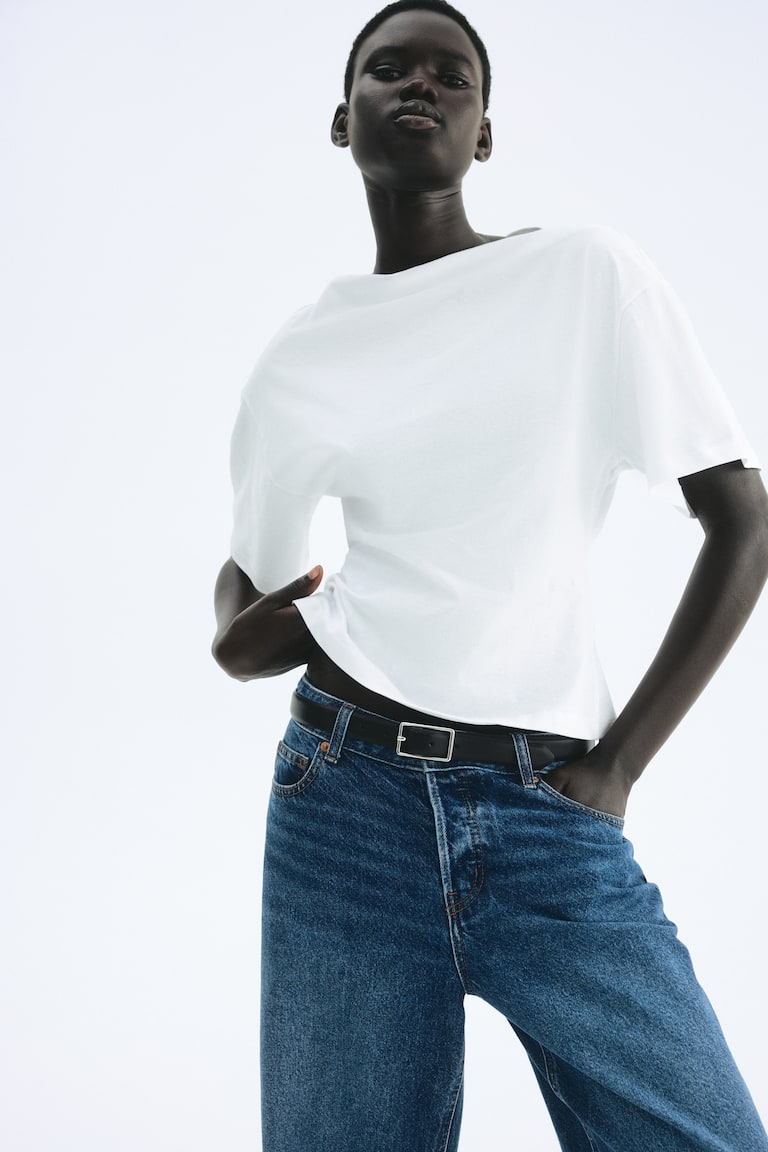 Boat-Neck Cotton Top
