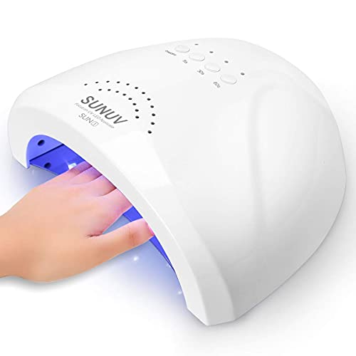 Sunuv Uv Led Nail Lamp, Gel Light for Nail Polish Uv Dryer With 3 Timers Sunone White