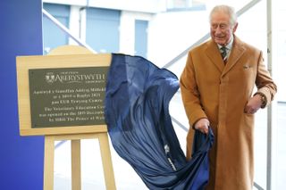 Prince Charles, Prince of Wales during a visit to open Aberystwyth University's new School of Veterinary Science