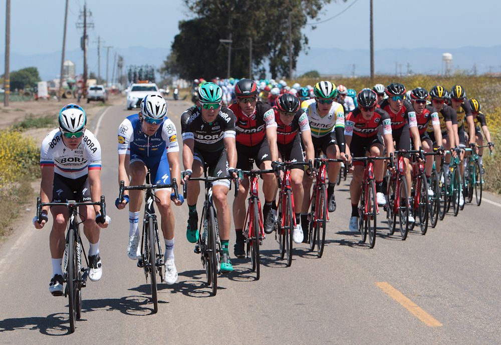 Juraj Sagan leads the peloton during stage 3 at the Tour of California