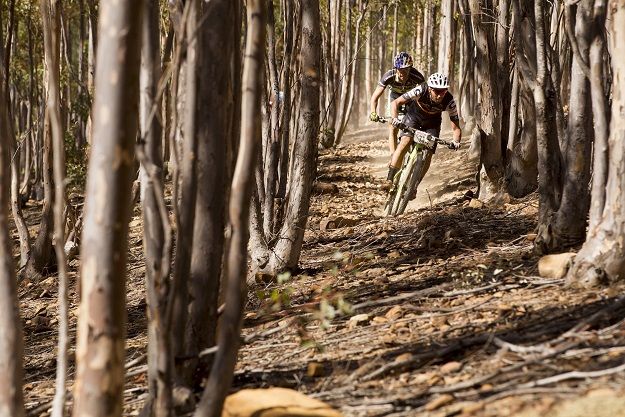 Manuel Fumic and Henrique Avancini of Cannondale on the Welvanpas trials
