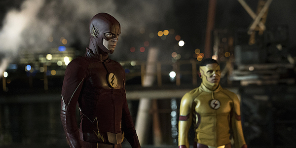 The Flash Flash and Kid Flash standing together