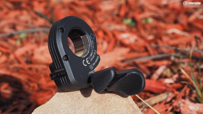 Shimano will offer XTR Di2 in 1x, 2x, and even 3x chainring configurations. Regardless, the entire system can be controlled with just a single shifter if you want to with a clever Syncro Shift sequential shifting mode
