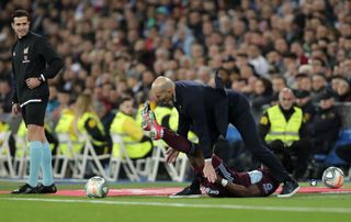Zidane also took a tumble during the draw