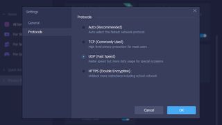 iTop VPN Windows app protocol settings