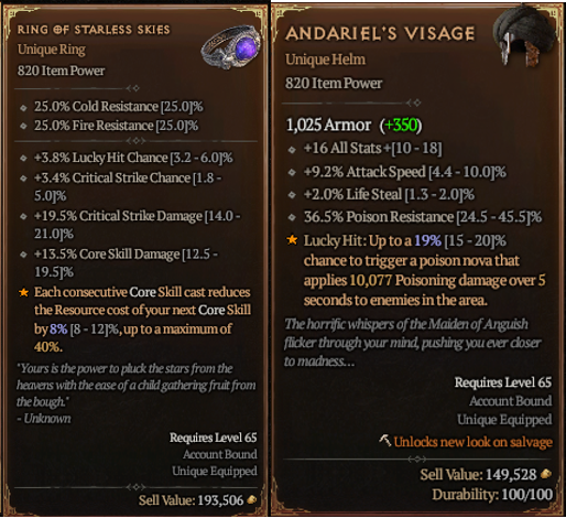 Diablo 4 rarest uniques