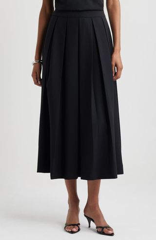 Pleated Midi Skirt