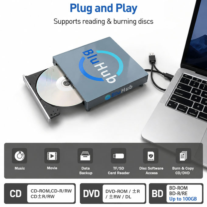 BluHub portable Blu-ray hub