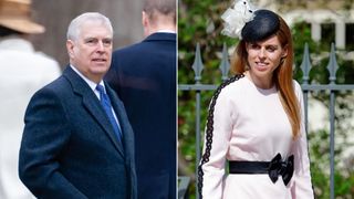 Composite of Prince Andrew on Christmas Day 2023 and Princess Beatrice on Easter Sunday 2023