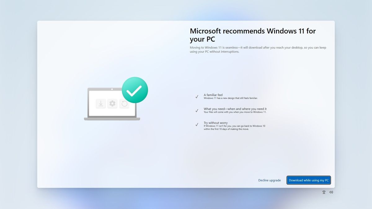 Windows 11 upgrade prompt on unsupported PC
