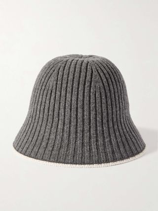 Ribbed-Knit Bucket Hat