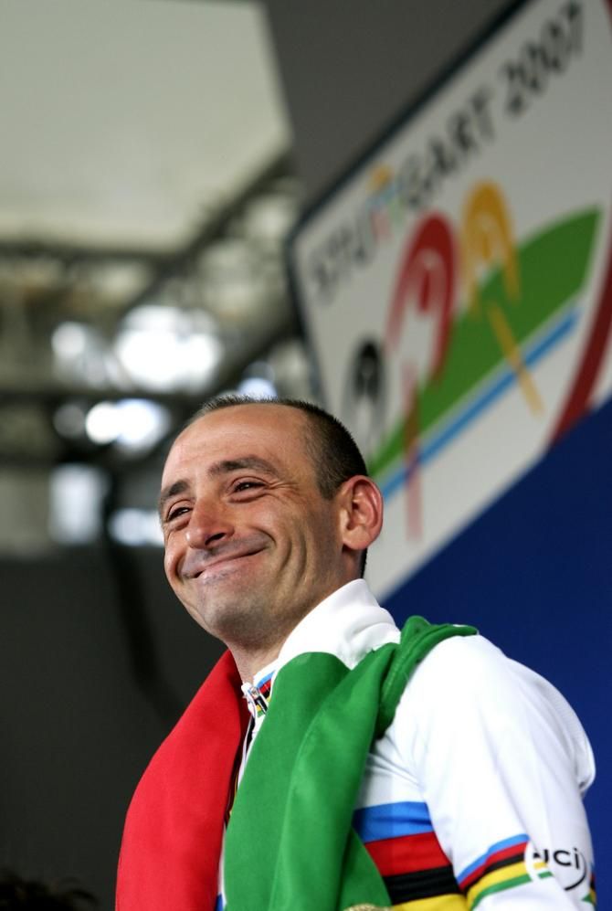 Paolo Bettini (Italy) is all smiles after his 2007 Worlds win