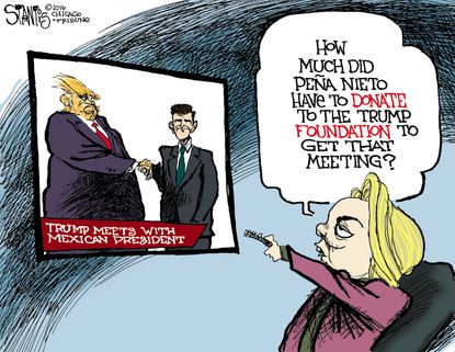 Political cartoon U.S. Donald Trump Hillary Clinton Mexico