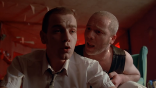 Two of the main characters in Trainspotting before taking a hit.