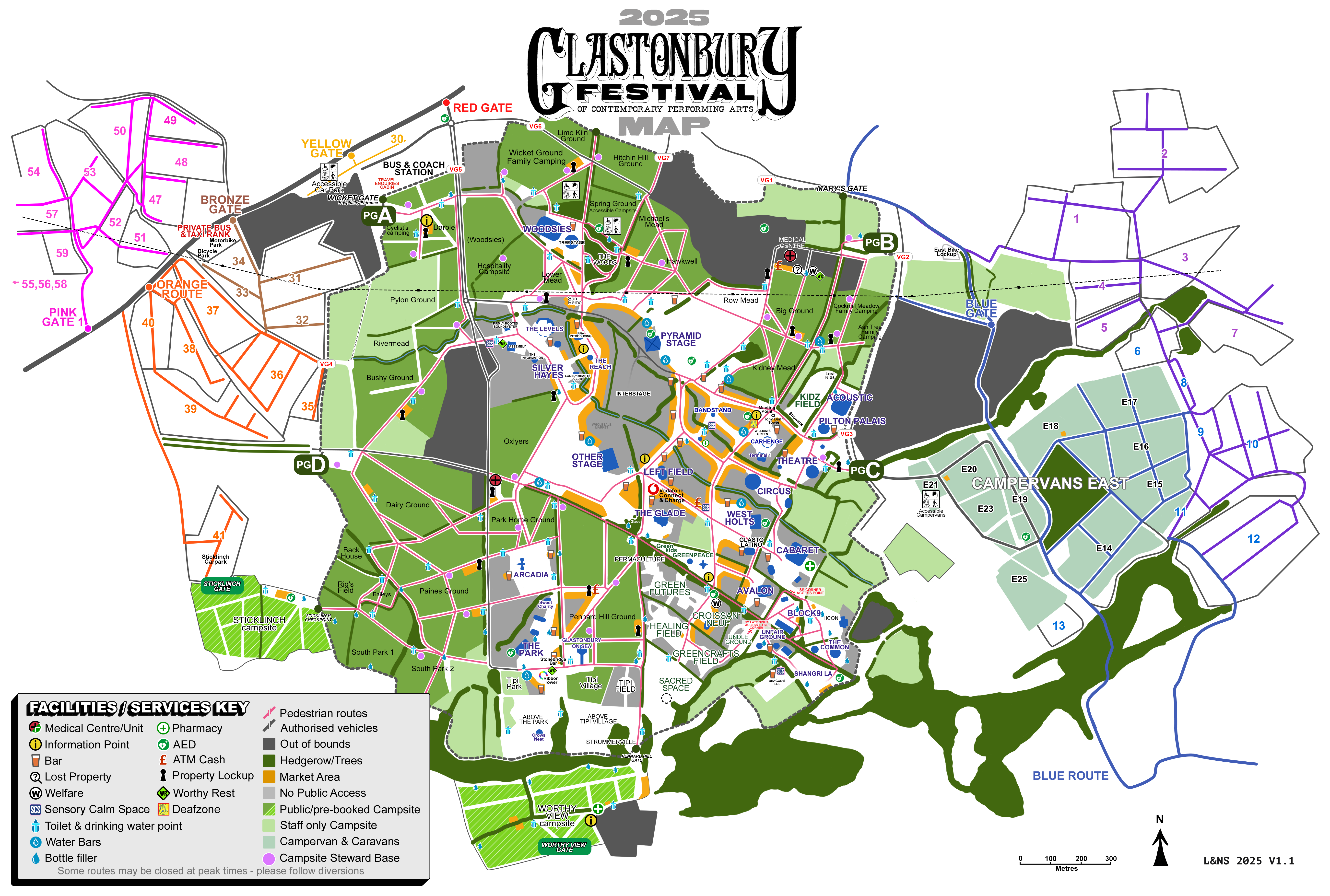 Glastonbury 2025 site map