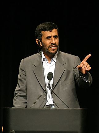 Iranian President Mahmoud Ahmadinejad speaking at Columbia University during a rare visit to the West in 2007.