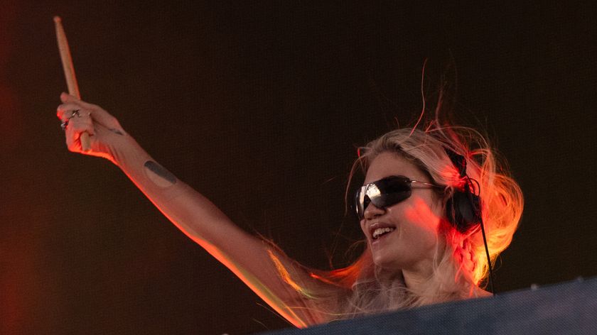Grimes performs at the Sahara Stage at the 2024 Coachella Valley Music And Arts Festival