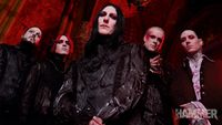 Motionless In White against a red background