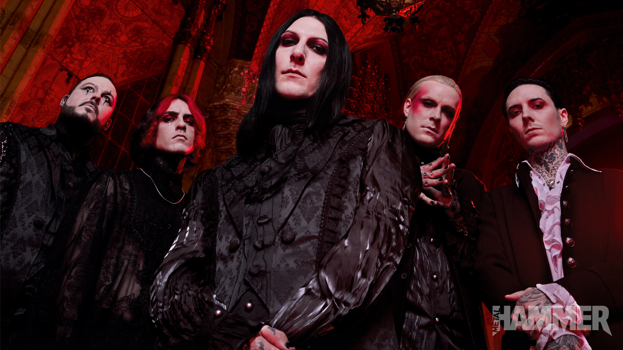 Motionless In White against a red background