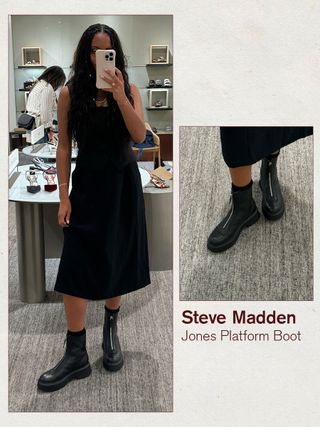 woman wearing nordstrom boots for fall