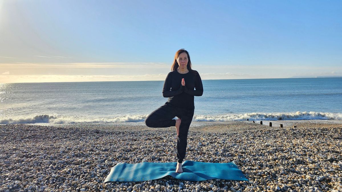 Jennifer performing Tree pose