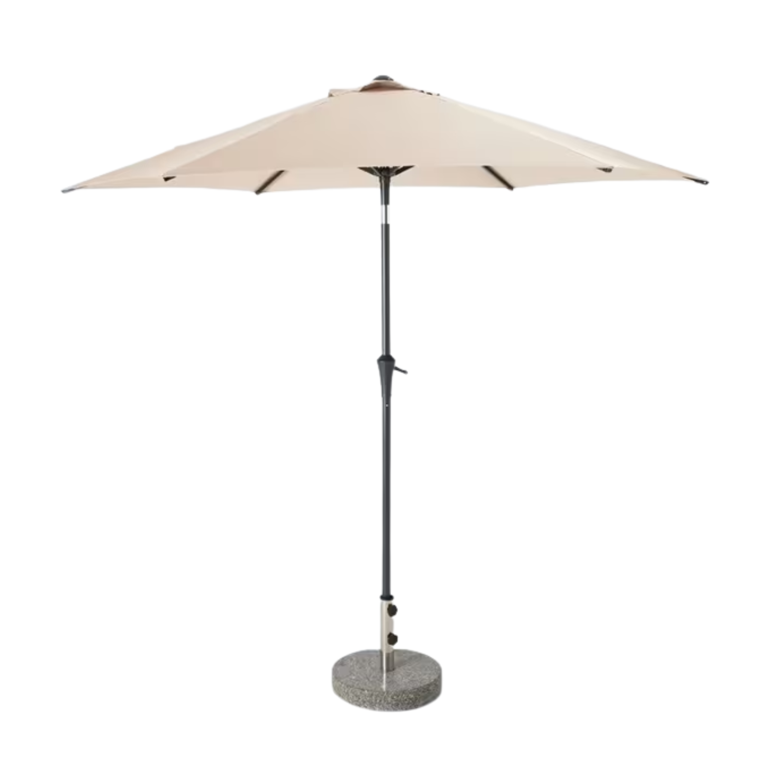 A beige parasol for the garden