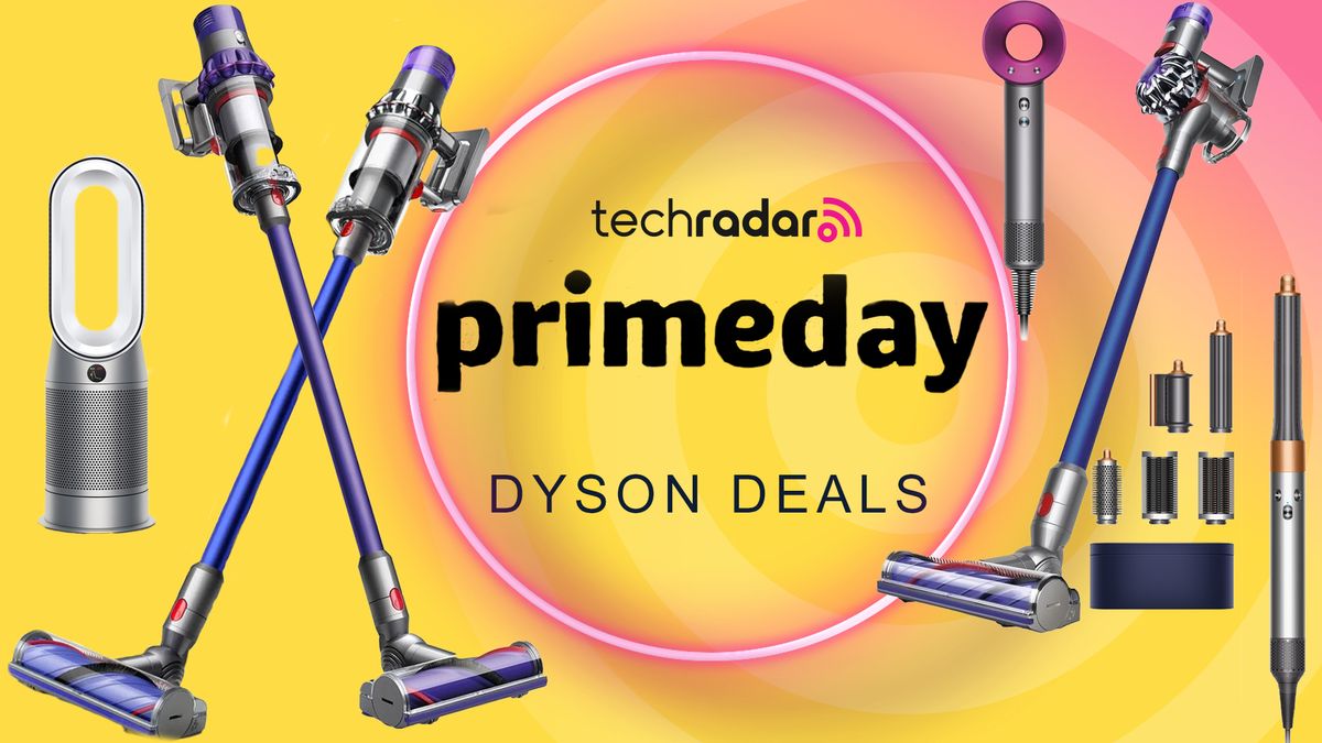 Dyson V8 Extra, V10 Cyclone, V11 Advanced, Supersonic, Airwrap and Purifier on a Prime Day deal header