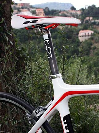 Conventional telescoping seatposts are used on the new Trek 4 Series Madone.