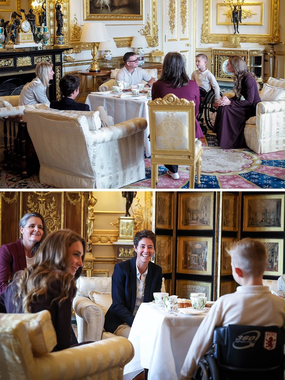 Princess Kate sitting with people at a tea party