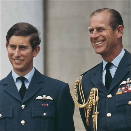 Prince Charles, the Prince of Wales, receives his wings at RAF Cranwell in Lincolnshire, UK, 20th August 1971. On the right is his father who is Marshal of the Royal Air Force