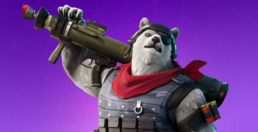 A Fortnite skin for a polar bear with an eye patch