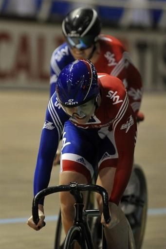 The British women's sprint team, Victoria Pendleton and Jess Varnish won gold