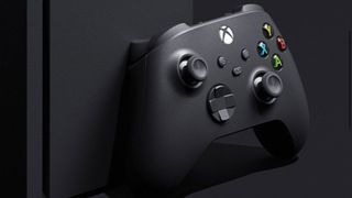 Die Xbox Series X und der dazugehörige Xbox Series Controller in schwarz