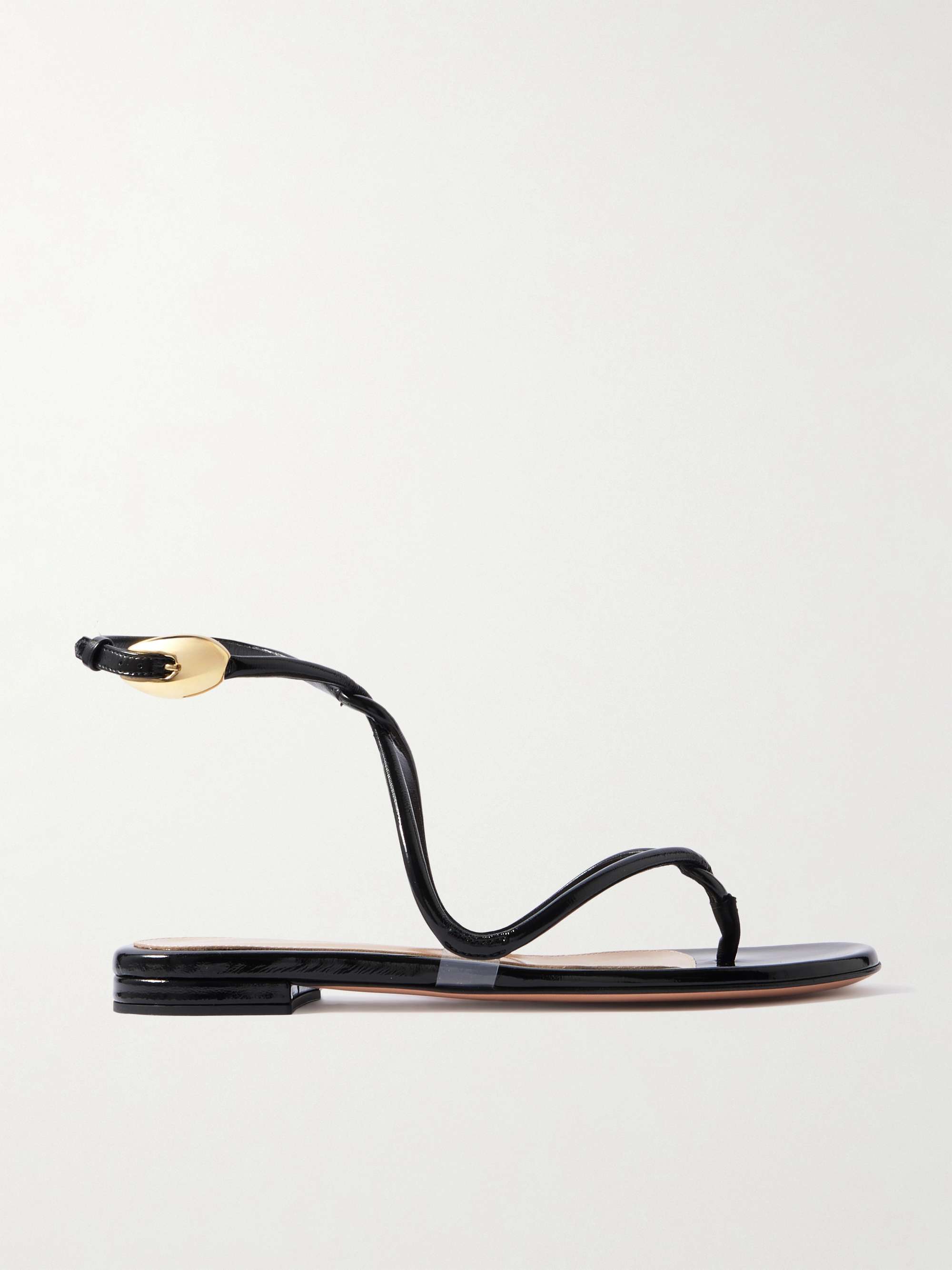 Black Mamba patent sandals