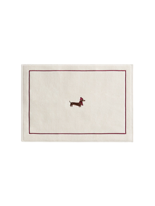 Embroidered Motif Cotton Bath Mat