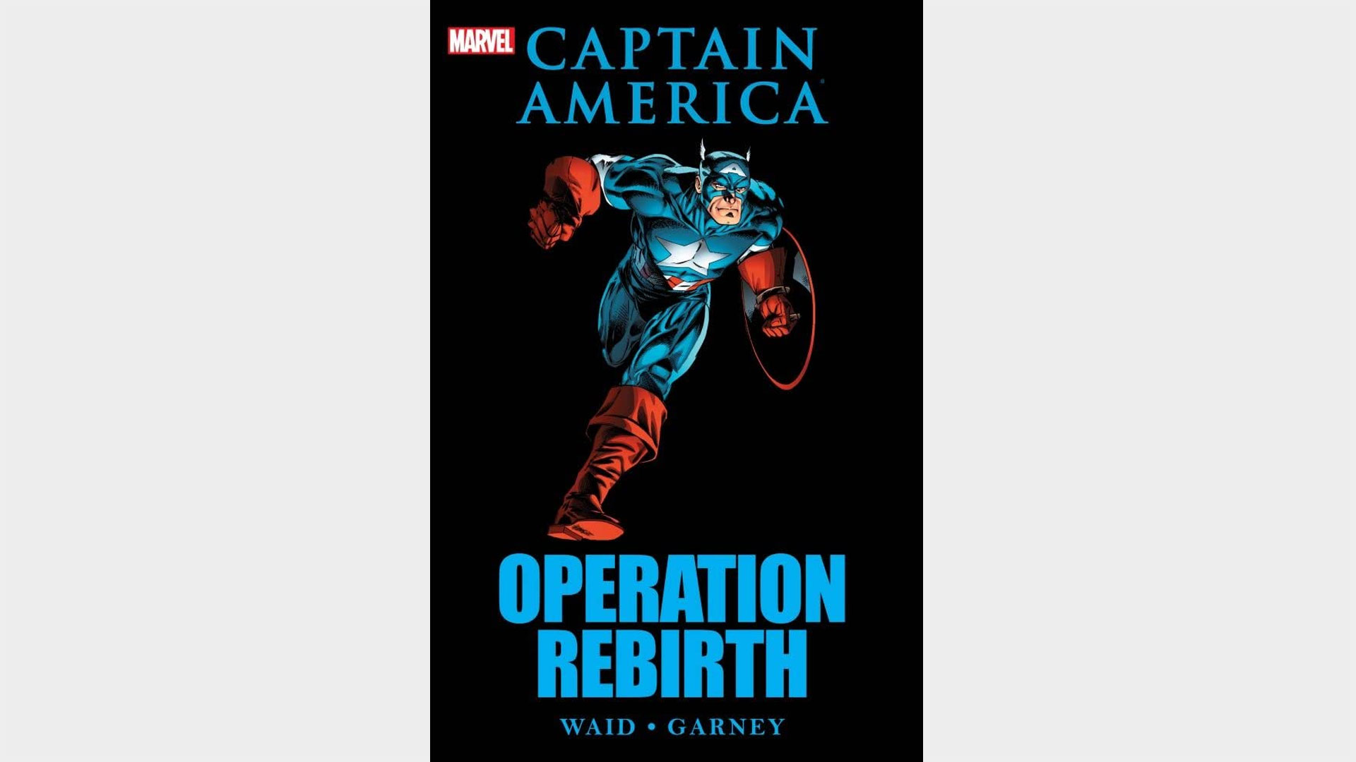 Captain America: Operation Rebirth cover - Cap runs against a plain black background.